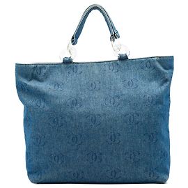 Chanel Blue CC Denim Tote Blau Andere