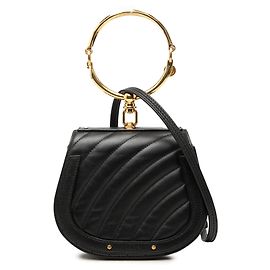 Borsa Nile Chloé in pelle trapuntata nera, piccola Nero