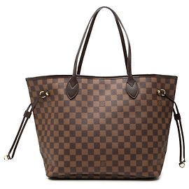 Louis Vuitton Brown Damier Ebene Neverfull MM Castaño
