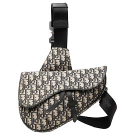Borsa a tracolla Saddle in tela Oblique blu Dior Blu Blu navy