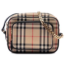 Borsa Camera Burberry in tela House Check beige Beige