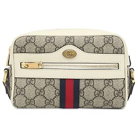 Gucci Mini Bolso Bandolera Ophidia Web Beige GG Supreme Beige