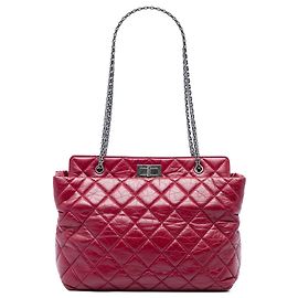 Chanel Red Quilted Aged Calfskin Reissue 2.55 Tote Red