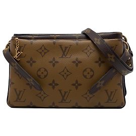 Louis Vuitton Brown Monogram Reverse LV3 Pouch Brown