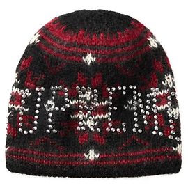 Gorro Supreme Fair Isle Studded Negro Rojo Negro Roja
