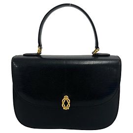 Gucci Old Gucci Lizard Mini Handbag Black