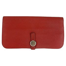 Hermès Hermes Dogon Long Togo Long Wallet Red