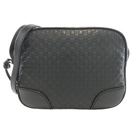 Sac à épaule Gucci Micro Guccissima en cuir Noir