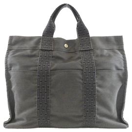 Hermès Hermes Herline MM Canvas Tote Bag Black