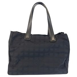 Borsa Tote Chanel in nylon e pelle Nero