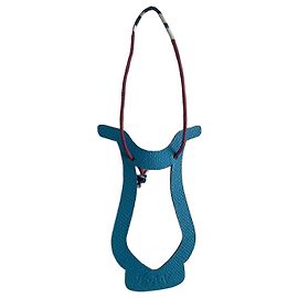 Hermès Blue leather charm Blue Dark brown