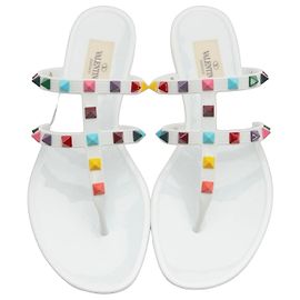 Valentino Garavani Rockstud Jelly Sandalen Weiß Mehrfarben