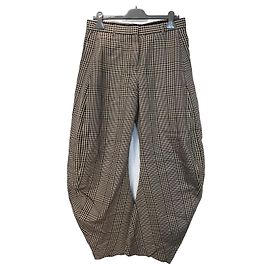 Acne Studios Pantalones anchos de cuadros Castaño Negro Beige