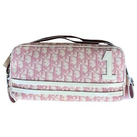 Christian Dior Trotter Pink Oblique Number 1 Shoulder Bag Pink White