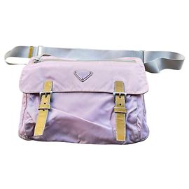 Prada Borsa a Tracolla in Nylon Rosa Chiaro Rosa