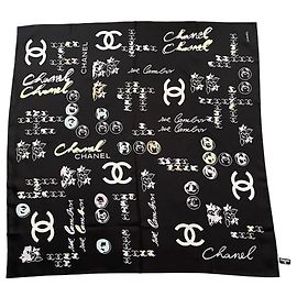 Foulard Chanel nero CC Nero