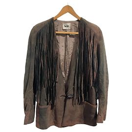 Giacca Acne con frange T.38 Marrone