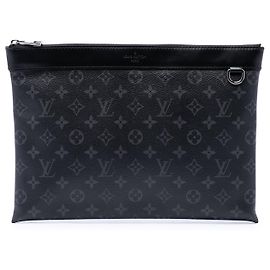 Sac pochette Louis Vuitton Monogram Eclipse Discovery Pochette GM noir Noir
