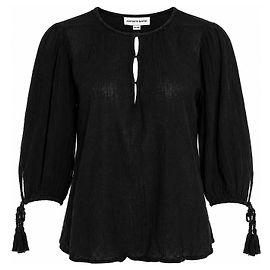 Antik Batik, blusa Lilou stropicciata nera Nero