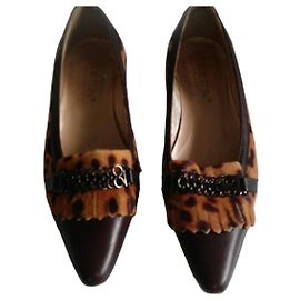 Autre Marque Mocassins Stockton en cuir et imprimé léopard Marron Imprimé léopard
