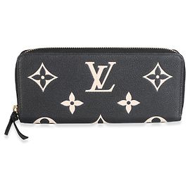 Carteira Zippy Louis Vuitton Giant Monogram Empreinte Preta e Bege Preto