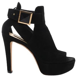 Louis Vuitton 13 years Talons en Daim Noir TC0173, Taille EU 36.5 Noir