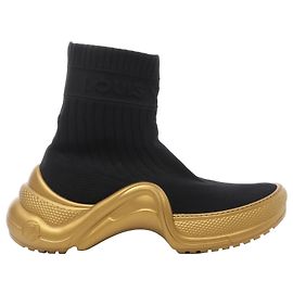 Louis Vuitton Archlight Sock High Top Sneaker Black × Gold CL1128, Size EU 41 Black