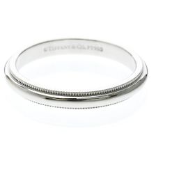 Autre Marque Anel Aliança Tiffany Milgrain em Platina Prata