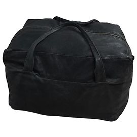 Ann Demeulemeester Black Leather Tote Duffle Bag Black