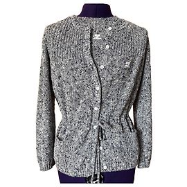 Courreges Courrèges blue and white knit Twin Set White Blue