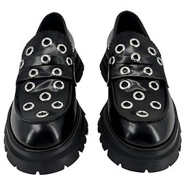 Alexander McQueen — Loafer aus schwarzem Leder, T.38 Schwarz