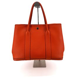 Hermès Garden Party 36 — Cuir Clémence Orange Orange