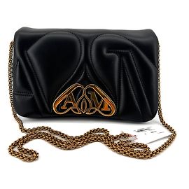 Alexander McQueen — The Seal, Couro de Cordeiro Preto Preto