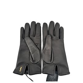 Saint Laurent — Gants Cuir Noir Noir