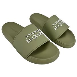 Alexander McQueen — Badeschlappen Salbeigrün Grün