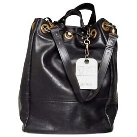 Yves Saint Laurent Bolso Saco de Piel Negro Negro