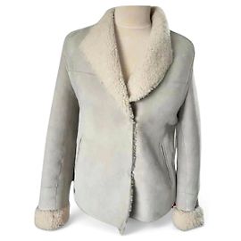 Veste en peau lainée IRO Larysip Gris
