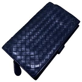 Bottega Veneta Cartera Intrecciato Bi-fold Azul