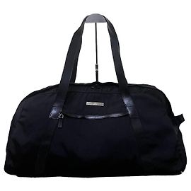 Gucci Sac Duffle en Nylon Noir et Cuir Noir