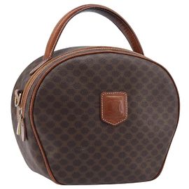 Céline Bolso de mano CELINE Macadam Canvas PVC Leather Brown Gold Otro