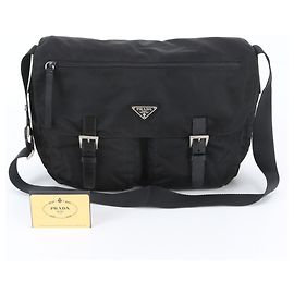 Bolsa de Ombro Prada Tessuto Nylon Preto