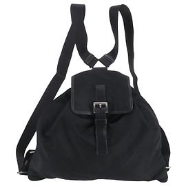 Mochila Prada em nylon Tessuto com logótipo triangular em couro Preto