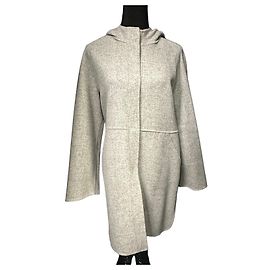 Weekend Max Mara Cappotto di lana grigio con cappuccio Grigio