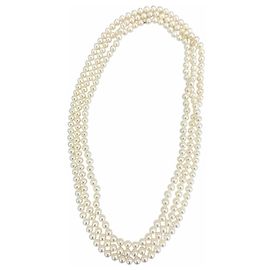 Autre Marque Tiffany Ziegfeld Collection Pearl Wrap Necklace White