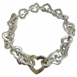 Autre Marque Bracciale Tiffany Vintage Heart Link Argento D'oro