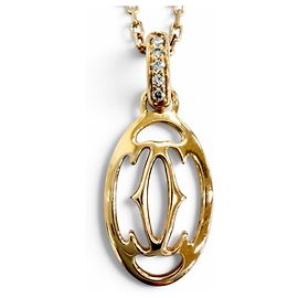 Collana Logo Cartier in Oro Rosa e Diamanti D'oro