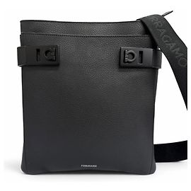 Borsa a tracolla Salvatore Ferragamo con dettagli Gancini Nero