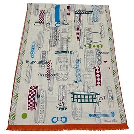 Hermès Hermes Rectangle Colliers de Chiens Cashmere Silk Shawl Multicolor