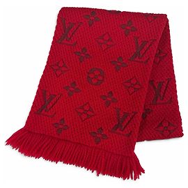 Estola Louis Vuitton de lana y seda Ruby Roja