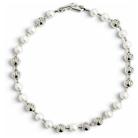 Autre Marque Collar de perlas de agua dulce Tiffany HardWear Plata Blanco